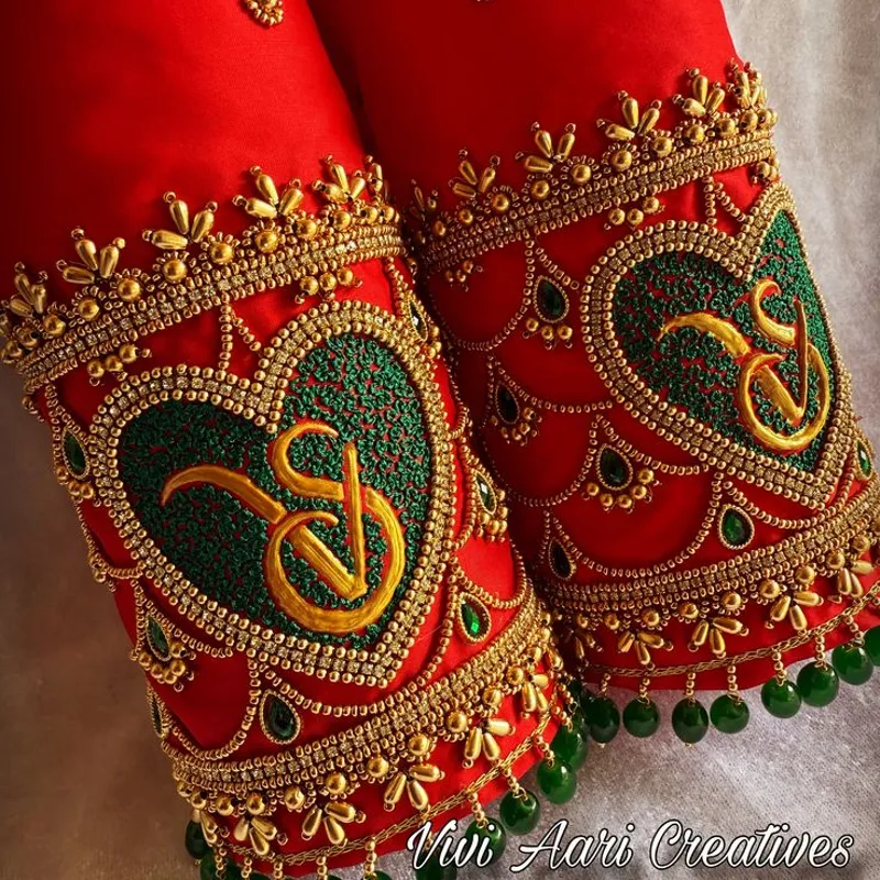 Kids Floral Aari Dress Design